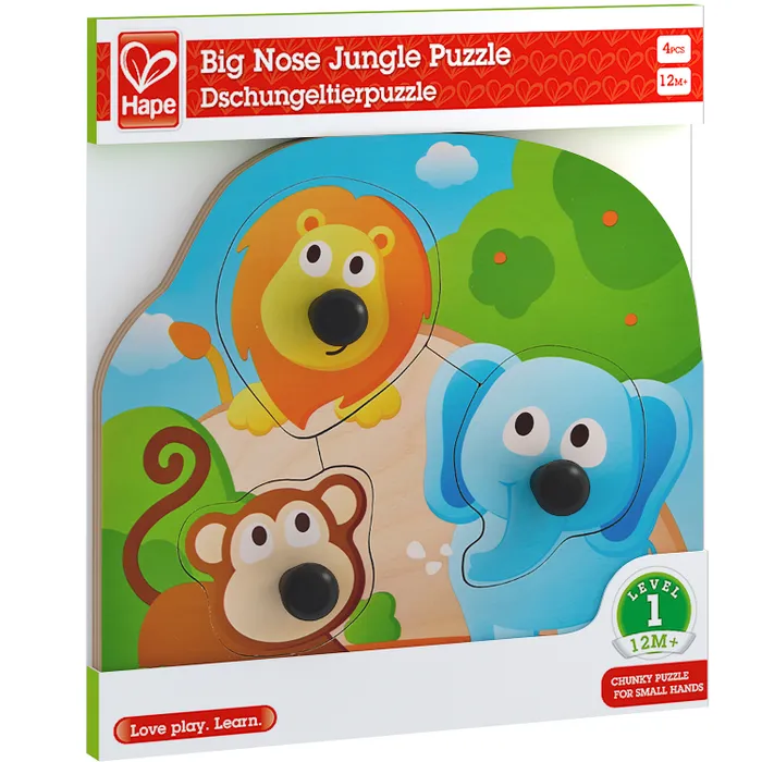 Игрушка Hape Головоломка-мозаика "Большие носы. Джунгли" 2