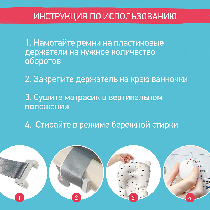 Ванночка складная Roxy Kids с термометром и матрасиком 9