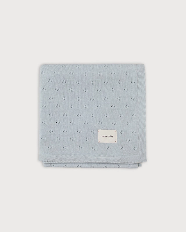 Плед детский Loomknits Небесно-серый 108х108 1