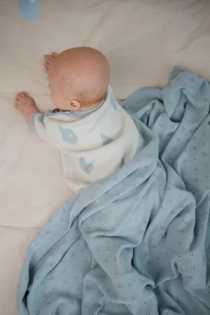 Плед детский Loomknits Небесно-серый 108х108 7