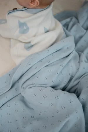 Плед детский Loomknits Небесно-серый 108х108 8