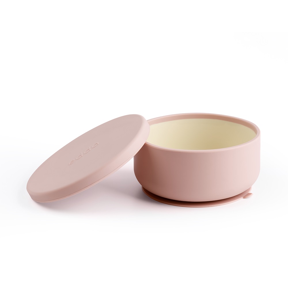 1 (11) Силиконовая миска на присоске с крышкой Edda, Пудра 1