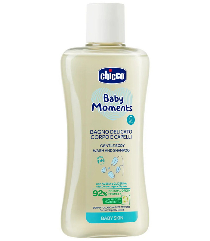 Нежная пена для тела и волос Chicco Baby Moments 200 мл 3