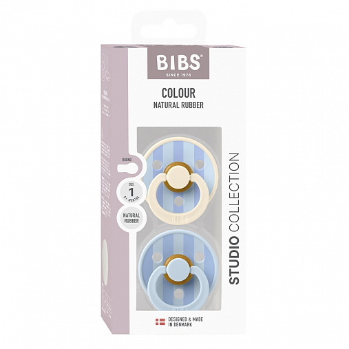 Набор пустышек латексных BIBS Studio Colour, 2 шт. - Block, 6+ мес. 4