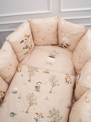 КПБ 6 предметов для овальной и прямоугольной кроватки Lappetti village (М) 4