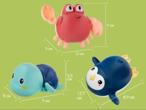 Игрушки для ванной заводные Roxy Kids 3 шт (черепаха, краб, пингвин) 20