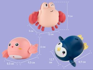 Игрушки для ванной заводные Roxy Kids 3 шт (птичка, краб, пингвин) 21