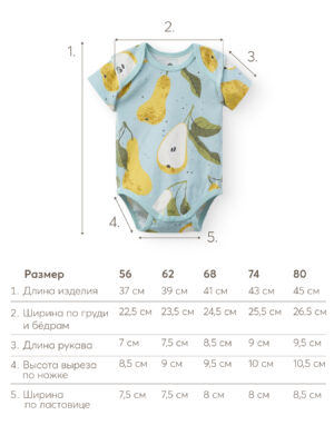 Боди детское Happy Baby (набор 3 шт.) pear 42