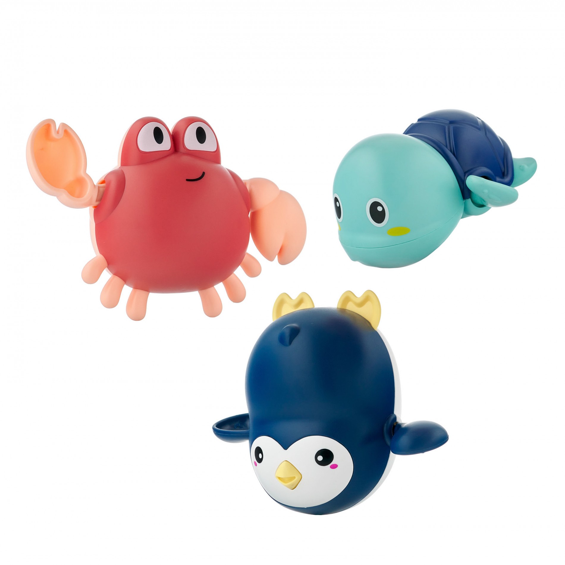 Игрушки для ванной заводные Roxy Kids 3 шт (черепаха, краб, пингвин) 1