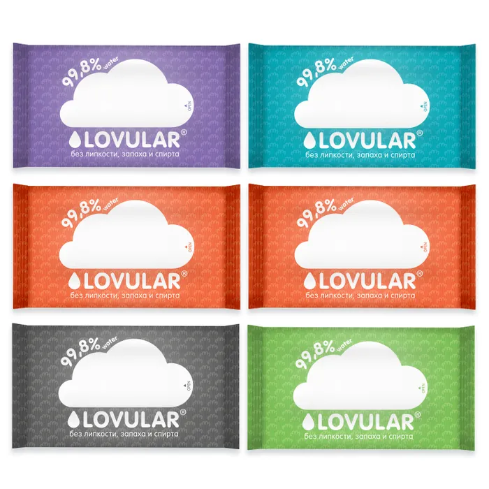 Набор влажные салфетки LOVULAR 6*10 шт/уп 2