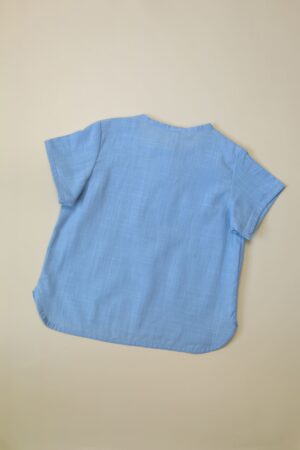 Рубашка MATUSHKIN на трех пуговицах, короткий рукав, хлопок 6 Рубашка голубая