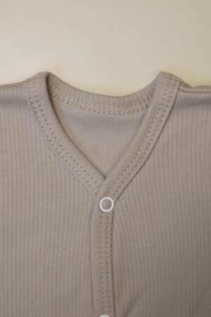 Боди MATUSHKIN прямая застежка, длинный рукав, швы внутрь, интерлок-лапша, цвет серо-бежевый