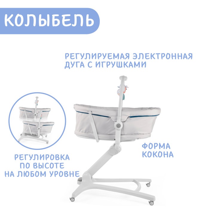 Кроватка-стульчик Chicco BABY HUG 4in1 Glacial 21