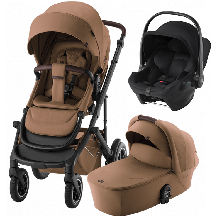Комплект 3в1 Britax Roemer коляска SMILE 5Z LUX|Warm Caramel + автокресло BABY-SAFE PRO Space Black 1