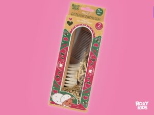 Расческа-щеточка Roxy Kids деревянная c мягкой щетиной и гребень 20