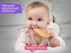 Расческа-щеточка Roxy Kids деревянная c мягкой щетиной и гребень 18