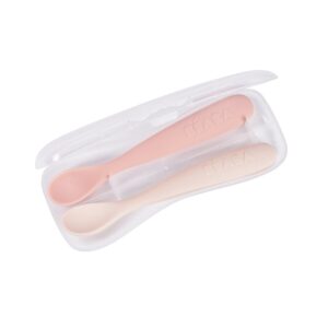 Набор из двух силиконовых ложек Beaba 4М+ с боксом для хранения SET OF 2 1ST AGE SILIC SPOONS +B BAR 5