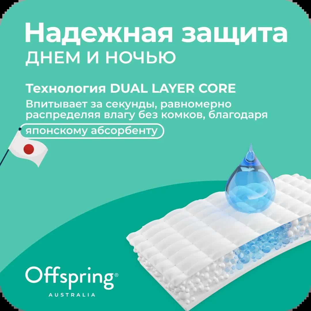Подгузники Offspring NB 2-4 кг. 56 шт.